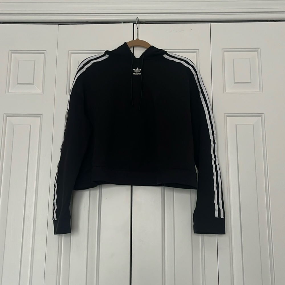 Adidas cropped hoodie in large